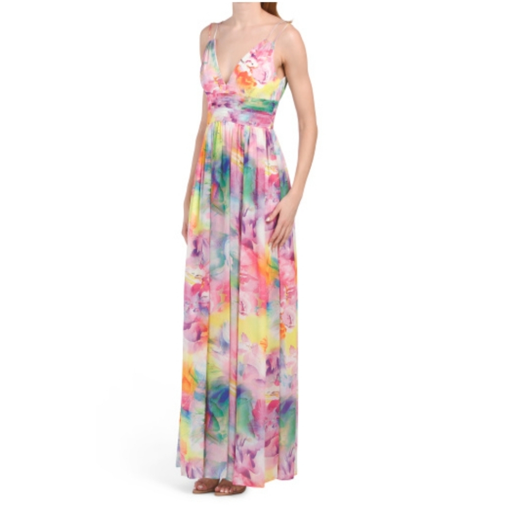 Aidan by Aidan MattoxFloral Chiffon Maxi Dress size 6 new with tags